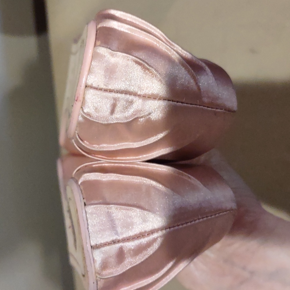 Kate Spade Pink Satin Embellished Women's Ballet Flats With Pearls, 9m - Picture 5 of 10